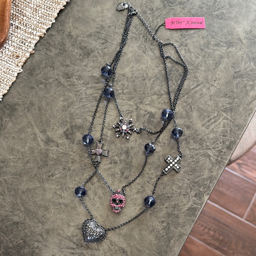 Betsey Johnson Black Multi-Layer Necklace